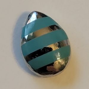 GUC Origami Owl Teal Striped Easter Egg 🥚 Charm